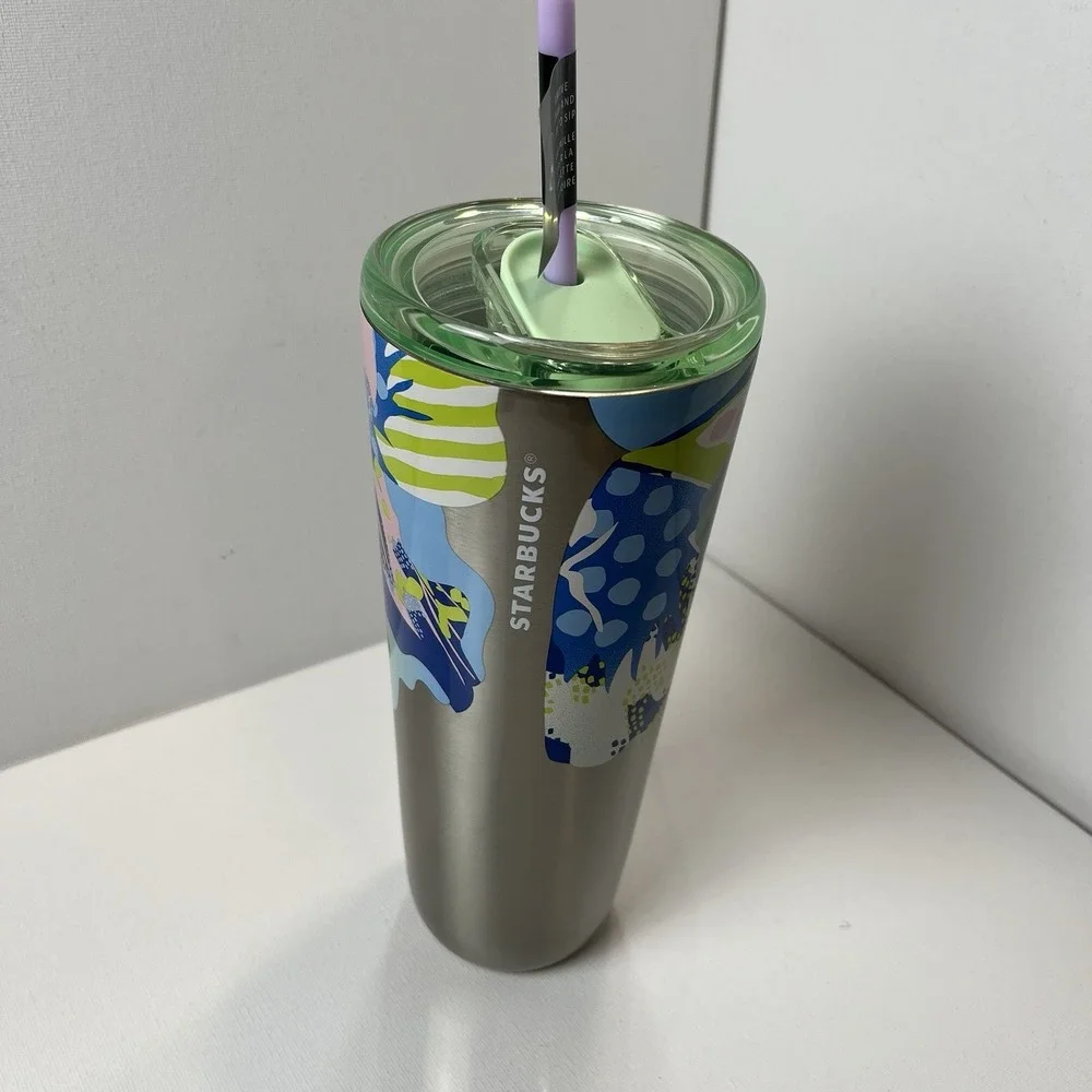 Starbucks Summer 2024 Canna Lily Butterfly Silver Venti‎ Stainless Tumbler 🌸